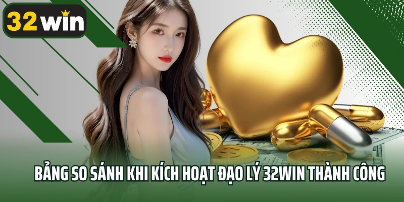 Bảng so sánh khi kích hoạt đạo lý 32win thành công